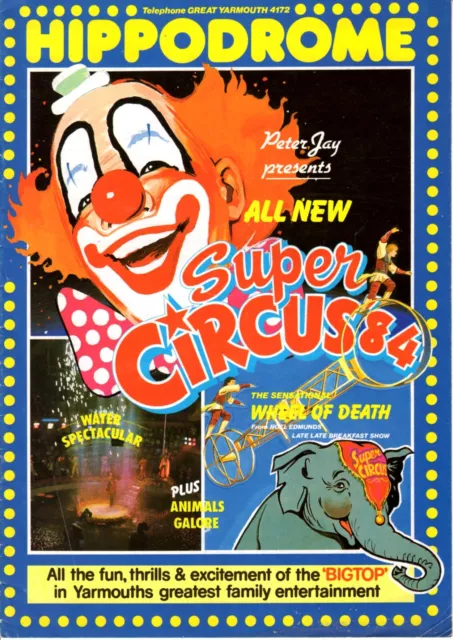 Great Yarmouth Hippodrome Circus 1984 Programme.
