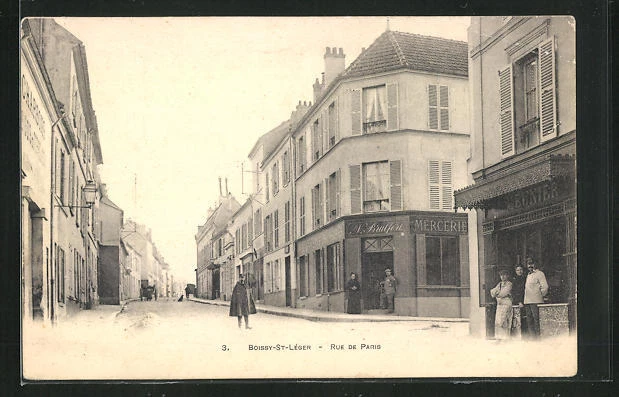 CPA Boissy-St-Leger, Rue de Paris, vue de la rue