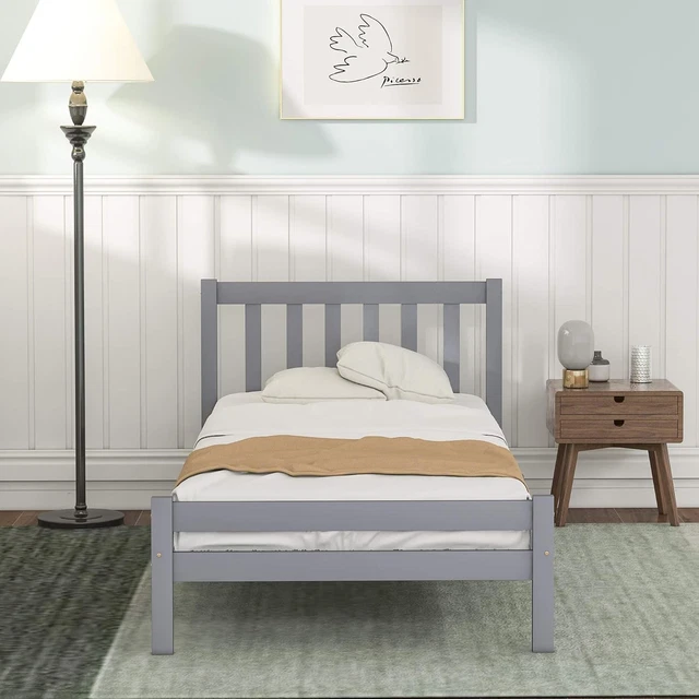 SINGLE BED KIDS bed 3ft Solid Wooden Bed Frame for Adults, Kids ...