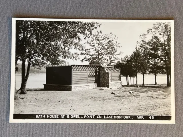 AR Arkansas RPPC, Bath House At Bidwell Point Lake Norfork, ca 1950