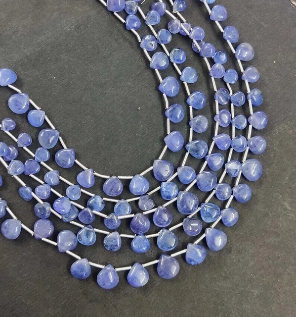 Tanzanite bleue en forme de cœur lisse 5 x 7 mm AAA naturel tanzanite...