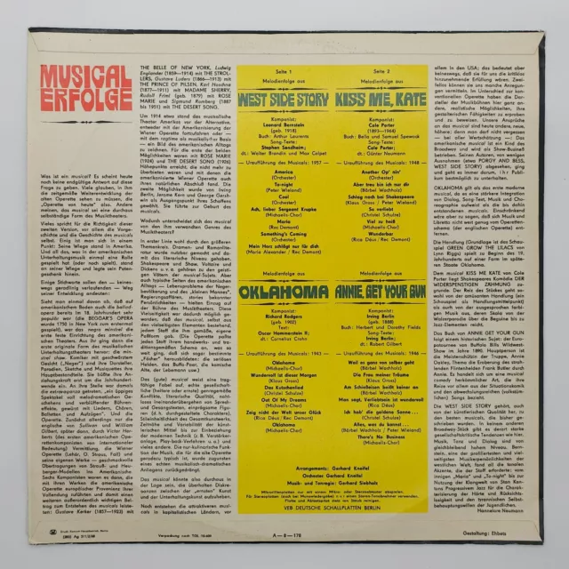 Musical Erfolge - West Side Story / Oklahoma - Amiga - Schallplatte LP Vinyl 12" 2