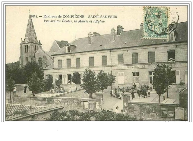 60.Saint Sauveur.vue Sur Les Ecoles La Mairie Et L'eglise