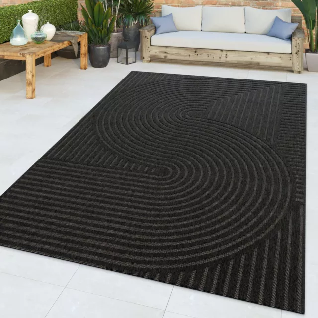 Tapis Jardin Exterieur Terrasse Cambre Cuisine Balcon Abstrait Rayé 3D