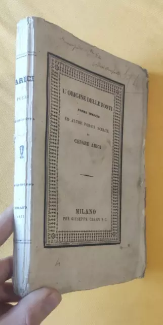 L Origine Delle Fonti Ed Altre Poesie Scelte Di Cesare Arici 1833