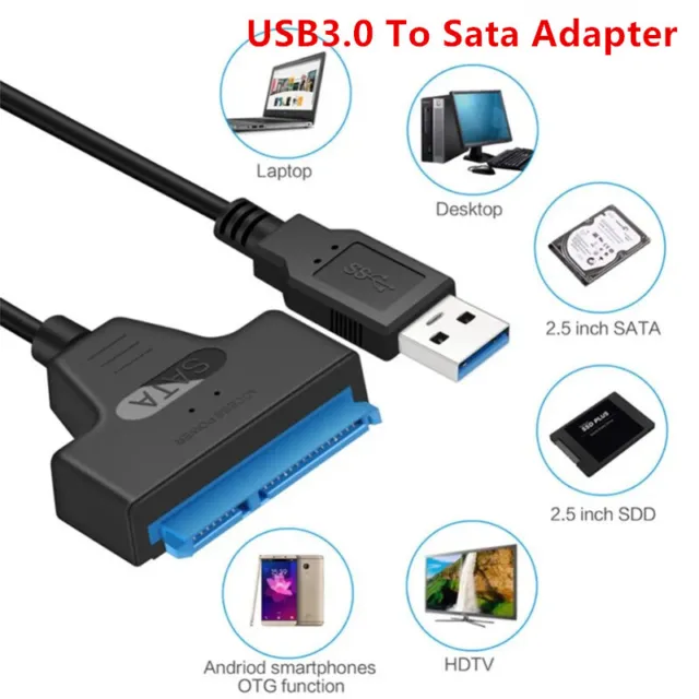USB3.0 to SATA 2.5" Hard Drive HDD SSD Adapter Converter USB SATA Cable External