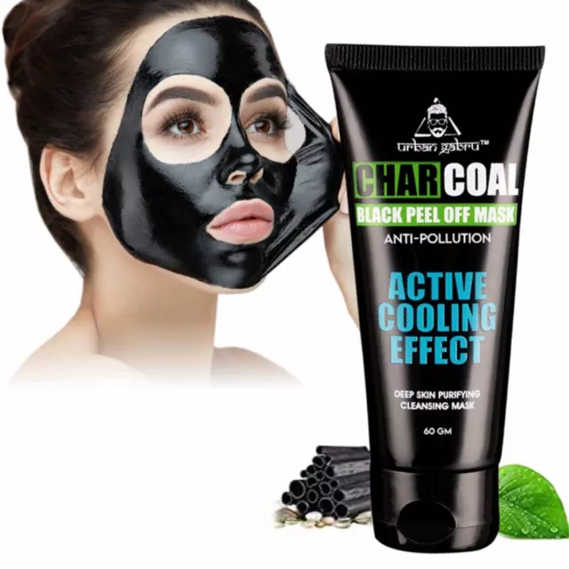 UrbanGabru Charcoal Peel Off Mask for Men & Women |Removes Blackheads Whiteheads