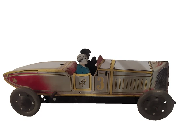 Ancienne Voiture Jouet En Tôle Mécanique - Stunt Car Rallye Cascade - Boîte D'origine