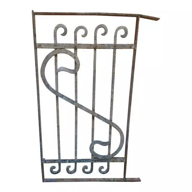 Antique Victorian Iron Gate Window Garden Fence Architectural Salvage Door #635 2