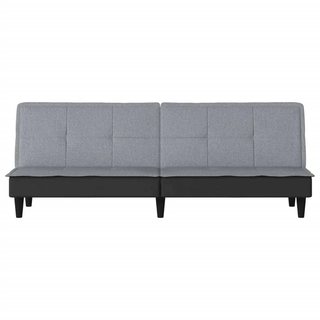 AX Divano Letto Ospiti Grigio SimilPelle 2 Schienali Separati Regolabili 351913