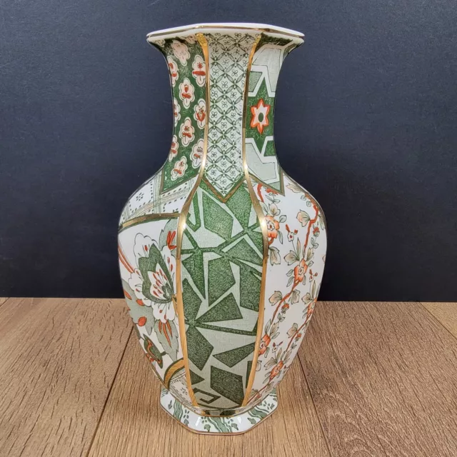 Masons Ironstone Applique Green Applique 20cm Vase 2