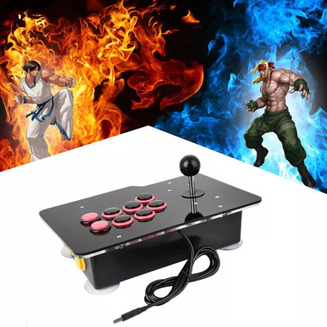 Wired USB Arcade Fighting Stick Joystick Gaming Controller Video Game For PC AU