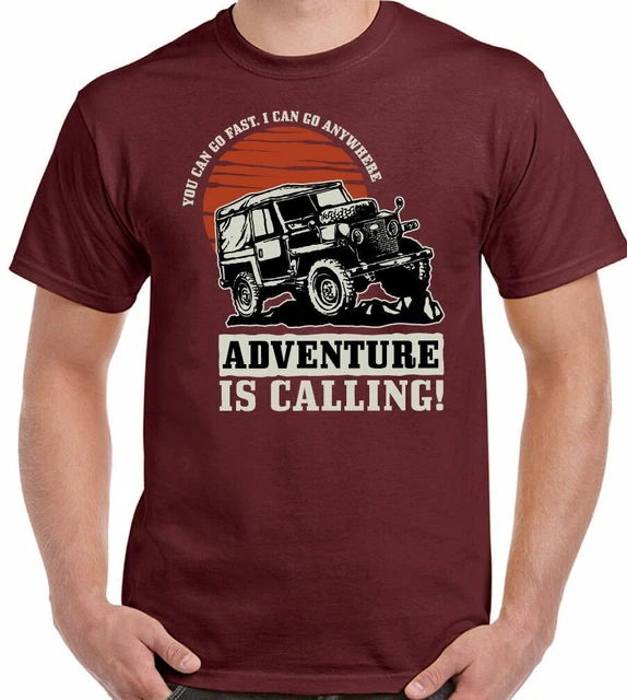 T-shirt Land Rover Defender Uomo Funny Off Roading 4X4 SVX Adventure Is Calling 4