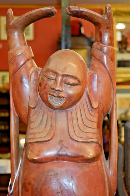 Large (78 cm Tall ) 19th Century Carved Wood Sri Lankan Standing Buddha, c 1870