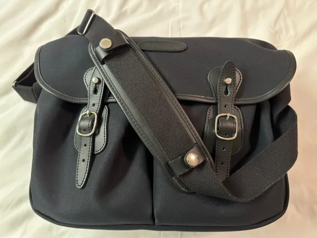 Billingham Hadley Large Camera Bag; Black FibreNyte, Black Leather, Olive Lining