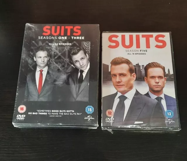 Suits: Season One - Three & Five - DVD  disc Complete Box Set New & Sealed