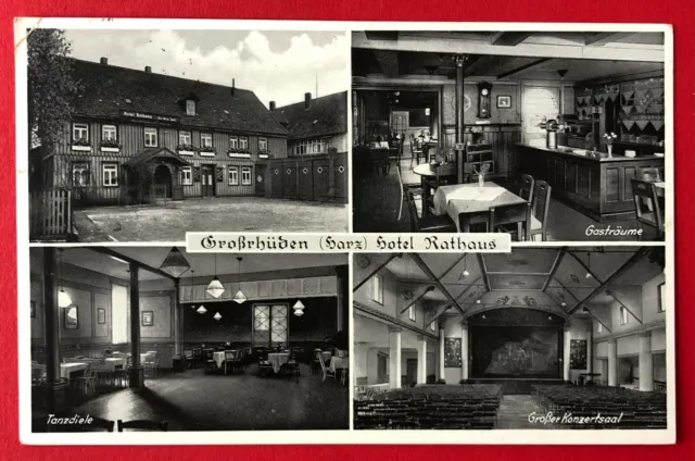 AK RHÜDEN bei Seesen 1943 Hotel Rathaus mit Innenansichten  ( 103262