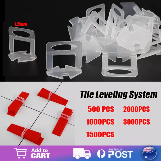 500-3000PCS Tile Leveling System Clips Levelling Spacer Tiling Tools Floor 1.5MM