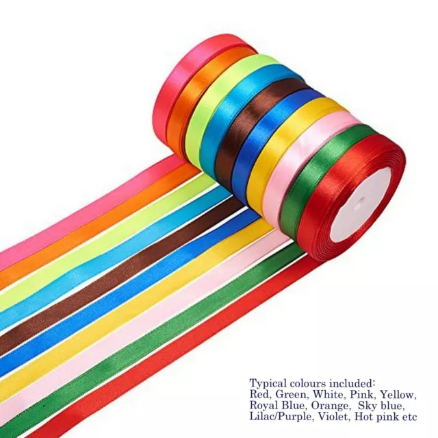 Wholesale 25 Yard Roll of 6mm/10mm Satin Ribbon (23 Metres) Scrapbook Fabric UK