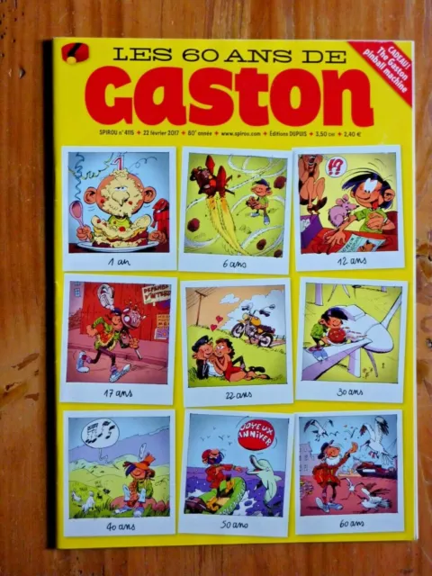 Spirou n°4115 Les 60 ans de GASTON avec supplément PINBALL TBE