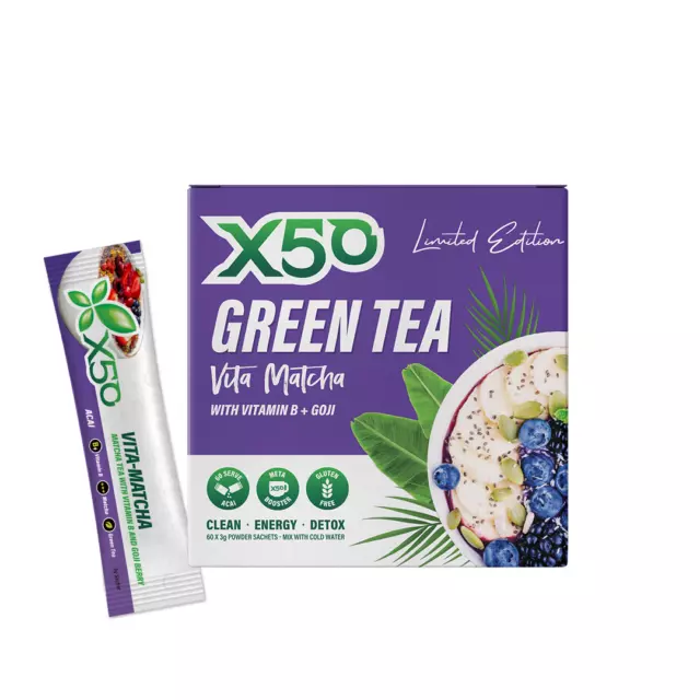X50 Vita Matcha Acai Green Tea Detox Teatox Skinny Me Weight Loss Fat Burn