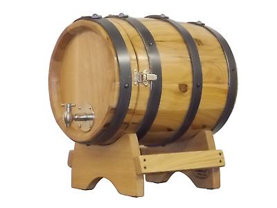 3L Dispenser di Vino con Rubinetto per Vino Brandy Whisky Tequila 1.5/3/5/10 L Botte di Rovere 