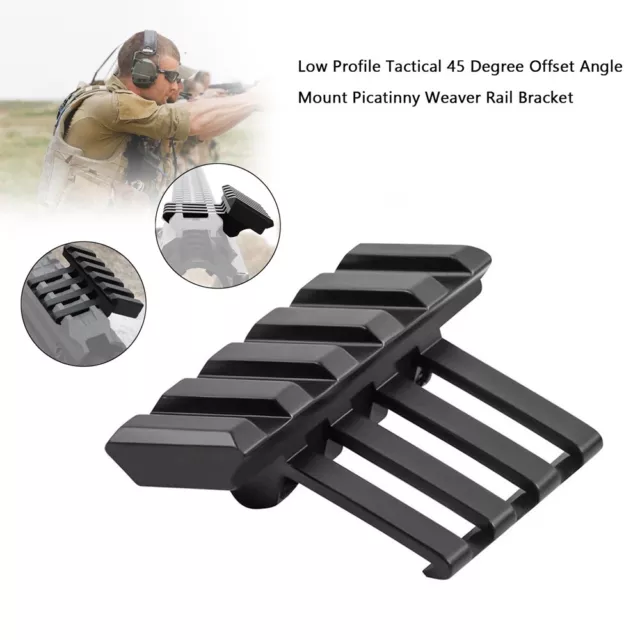 Low Profile Tactical 45 Degree Offset Angle Mount Picatinny Weaver Rail UE