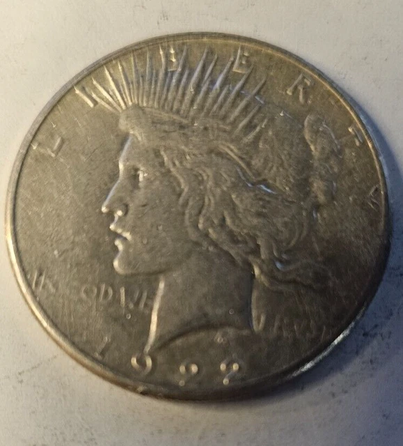 1922-S Peace Silver Circulated Condition 90% Silver