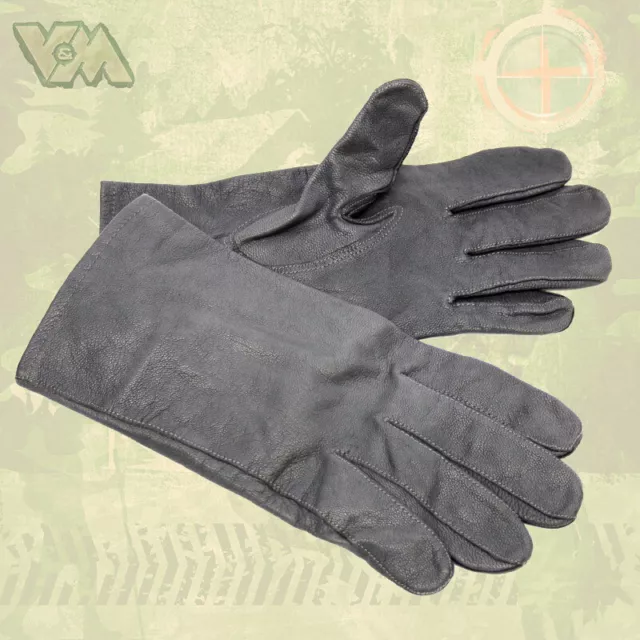 Original Bundeswehr Ungefüttert Handschuhe Leder Grau Bw Sommer Frühling Nato