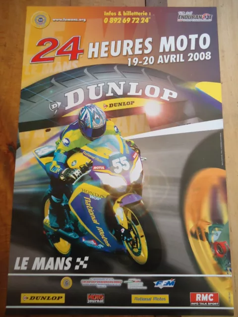 Poster Officiel ** 24 Heures Du Mans 2008 Motos ** Affiche Aco Moto Le Motorbike