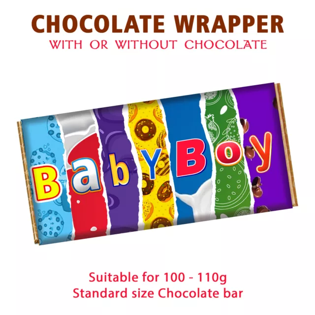 Baby Boy Chocolate Bar Wrapper Novelty Gift For New Baby Born 1st Birthday Xmas