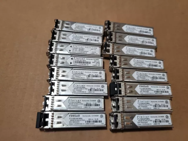 Lot Of 16 Finisar Ftlf8524P2Bnv 4Gb Sfp Gbic Fiber Channel Transceiver M5-2(17)