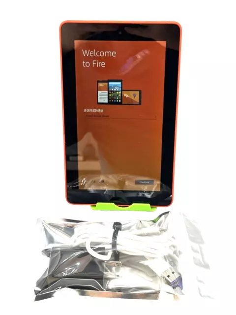 Amazon Kindle Fire 7 (5th Gen) ORANGE🍊  1. 3Ghz Tablet SV98LN 8GB Wi-Fi 7" GOOD