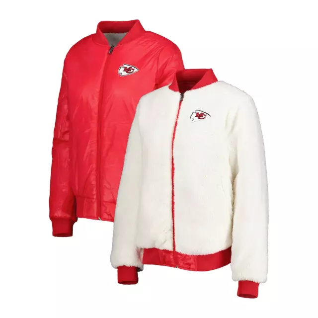 Kansas City Chiefs Veste (Taille M) Femmes Réversible Veste Polaire - Neuf