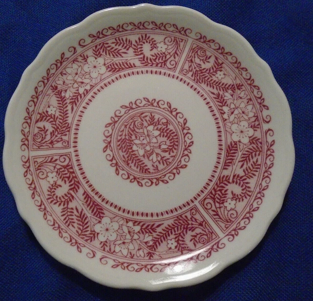 Syracuse China Strawberry Hill Pink 1 Dessert Pie Plate 6 3/8 inch Scalloped