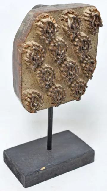 Antique Wooden Textile Printing Block Oringal Old Hand Carved Floral Design