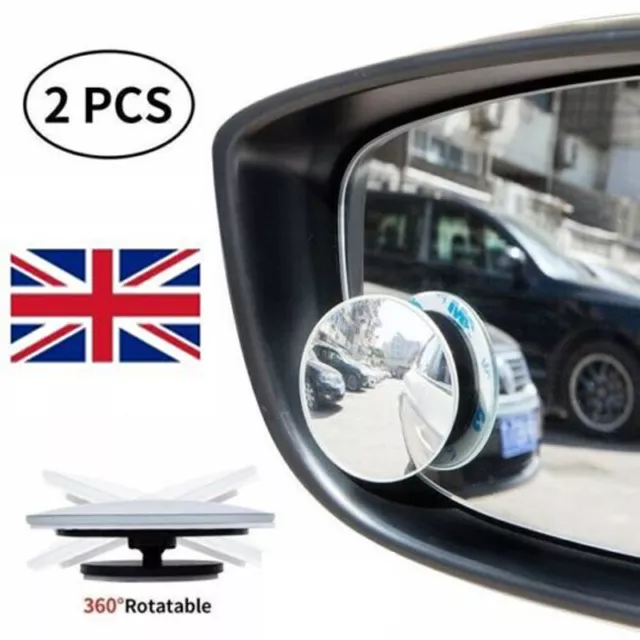 2x Blind Spot car Motorcycle van motorbike 50mm towing Rear view Convex Mirror*