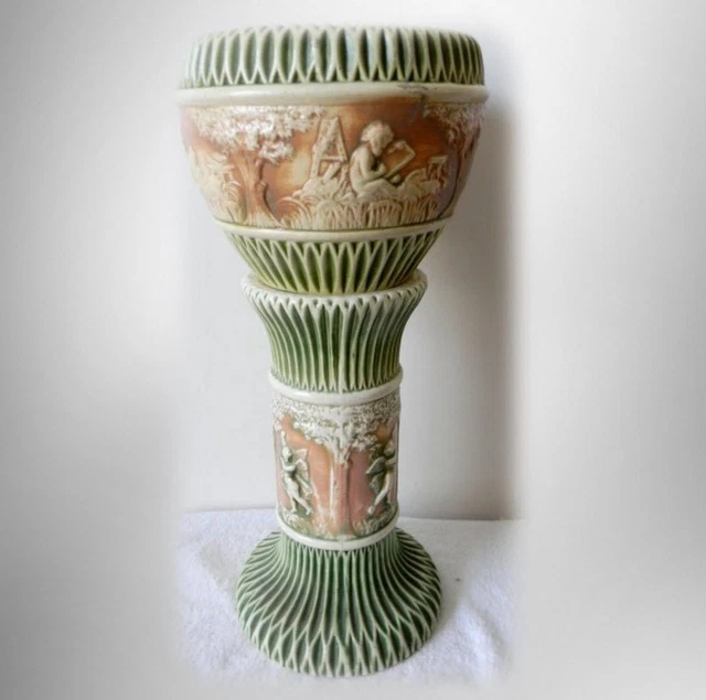 ROSEVILLE DONATELLO ART pottery jardiniere and pedestal $1,450.00