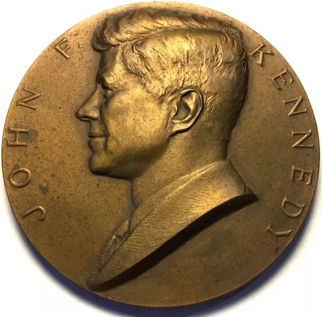 Vintage John F. Kennedy JFK Presidential Inaugural Bronze Medal Medallion 3”1961