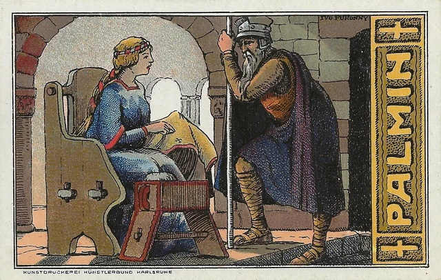 64/489 Sammelbild Nibelungen Deutsche Heldensagen Chriemhild Und Hagen
