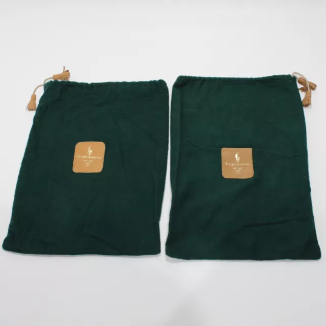 Polo Ralph Lauren Shoe Dust Bags Green Made In Italy Logo Tassel