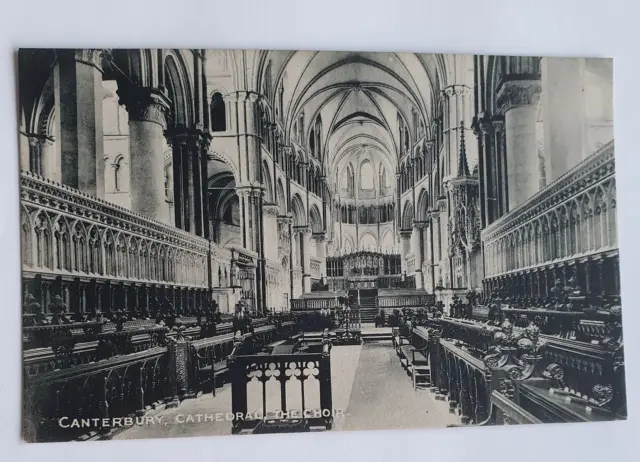 Unposted Vintage E. Crow & Son Postcard - Canterbury Cathedral. The Choir (b)