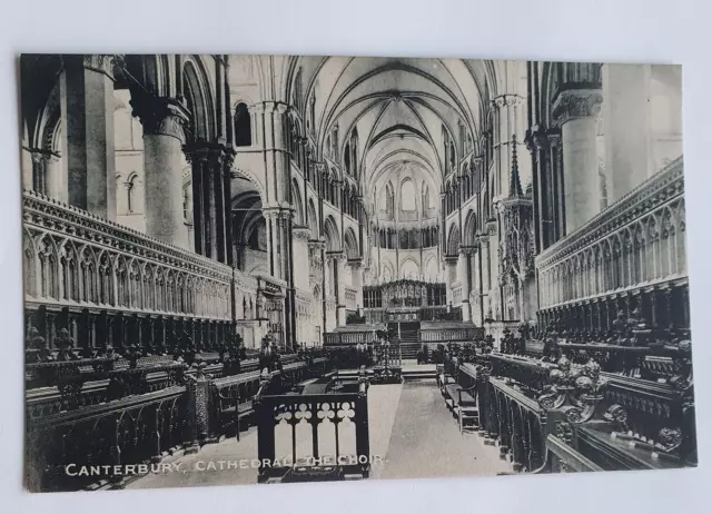 Unveröffentlicht Vintage E. Crow & Son Postkarte - Canterbury Cathedral. Der Chor (b)