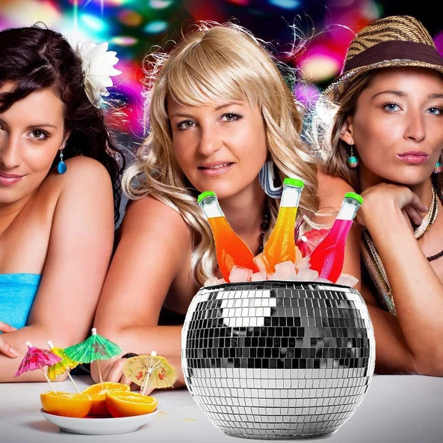 Ice Bucket Disco Ball Shape Decorative Keeps Cold Bar Ice Bucket Glass