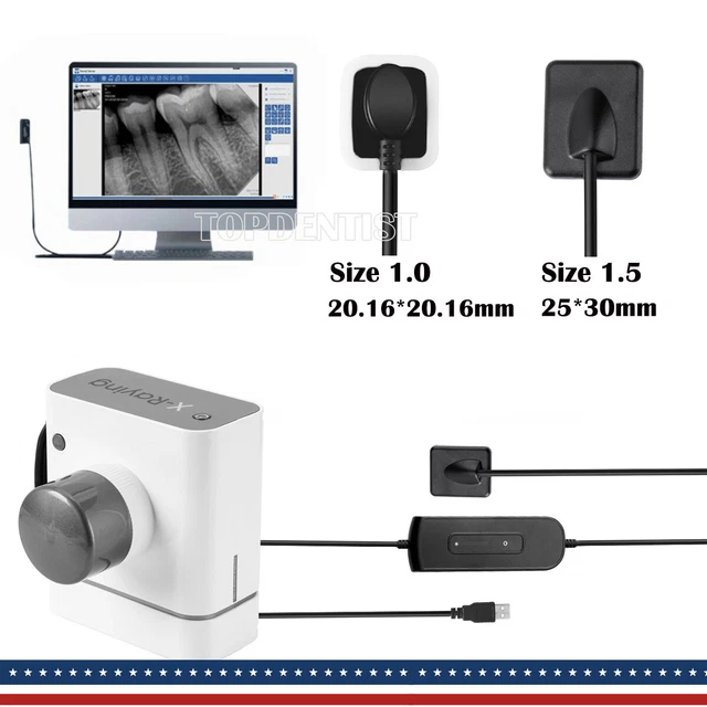 Dental Mobile Digital X-Ray Machine/ Image System RVG X Ray Sensor Size 1.5/1.0