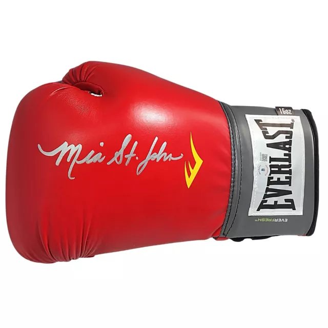 Mia St John Signed Boxing Glove Beckett Knockout Boxer Autograph Everlast Red