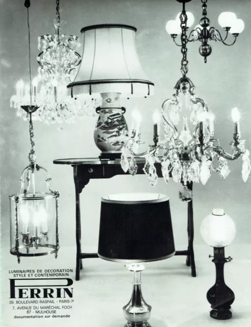 publicité Advertising 0422 1971  Perrin  luminaires & décoration lampes
