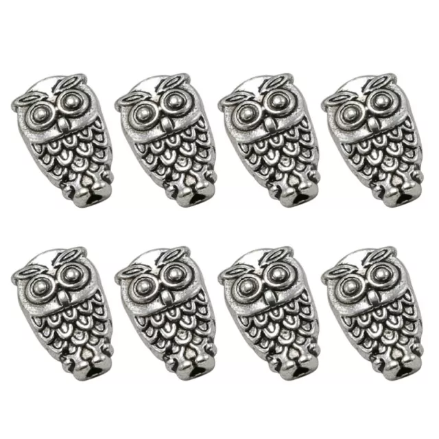 50pcs Owl Bead Pendants Alloy Charms DIY Jewelry Making Accessory for Necklace