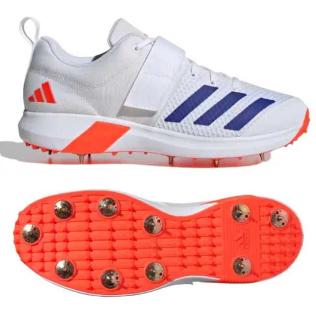 2024 ADIDAS ADIPOWER Vector 20 Cricket Shoes - White/Blue/Red-UK 7 / US ...