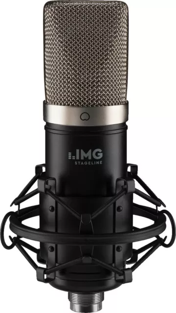 IMG StageLine ECMS-70 Großmembran Kondensator Mikrofon Schwarz Silber AKZEPTABEL 3
